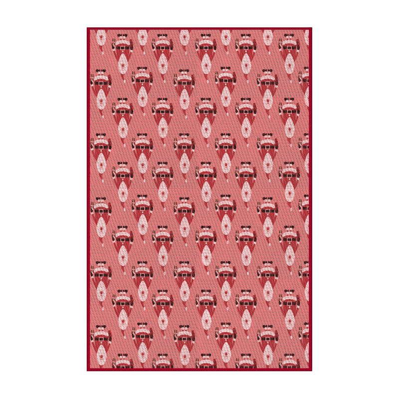 Tapis rouge rectangulaire tissé à la machine 7 pi x 9 pi
