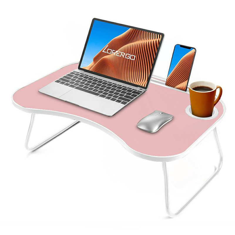 Laptop Stand for Bed(pink), 10" H x 23.8" W x 15.8" D, White