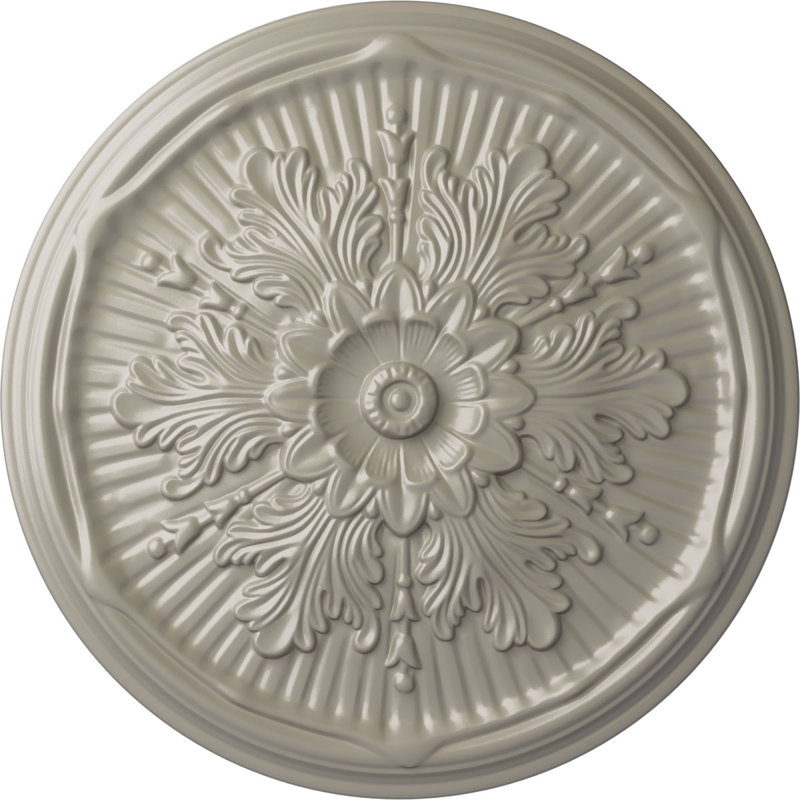 Médaillon de plafond Luton de 21 po x P 2 po (convient aux auvents jusqu'à 3 1/2 po), Blanc perle