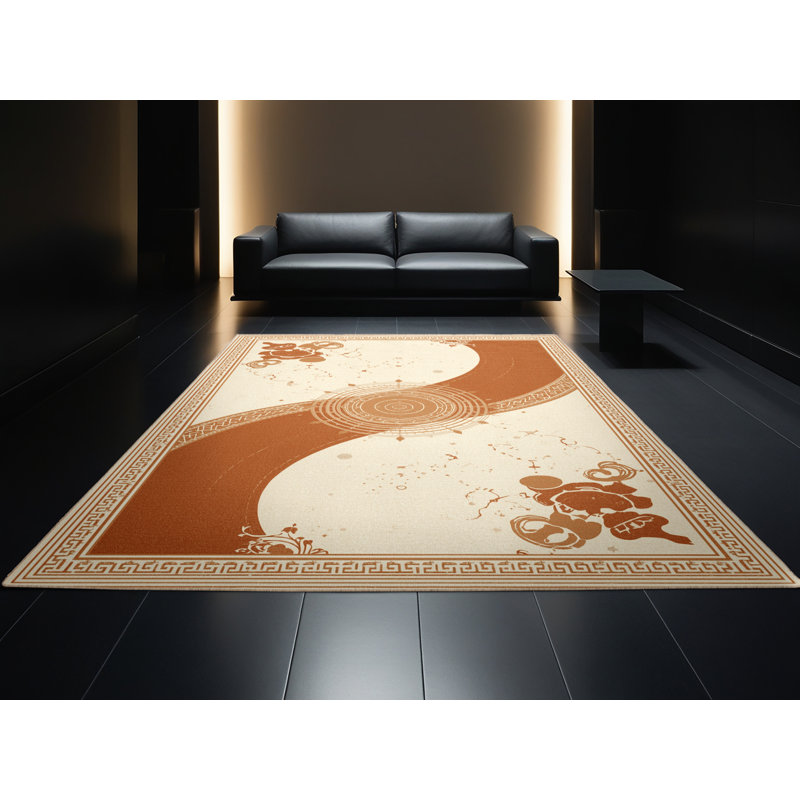 Machine Washable Pantelie Classic Oriental Rug in Beige – Beige Binding, 2 x 3