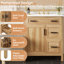 Meuble-lavabo de 30 po en bois avec cadre en bois massif, 1 porte à fermeture douce, 2 tiroirs à fermeture douce, tablette réglable, armoire de rangement moderne