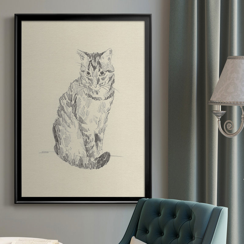 " House Cat I ", 24.5" H x 18.5" W x 1" D, Black