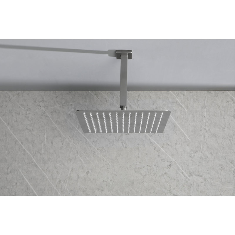 Pomme de douche dans la salle de bain - Acier inoxydable, nickel brossé, haute, économie d'eau, pluie, autonettoyant avec salle de bain,