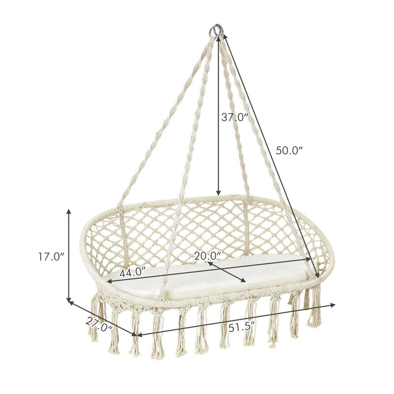 Amiriah 2 Person Chair Hammock, Beige