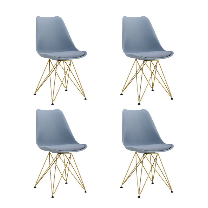 Dillander Velvet Side Chair Dining Chair (Set of 4), Blue