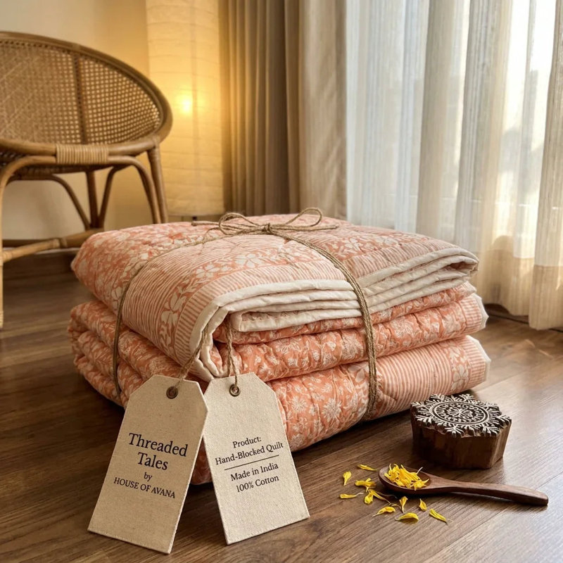 Comforter, Peach Cream Floral, King