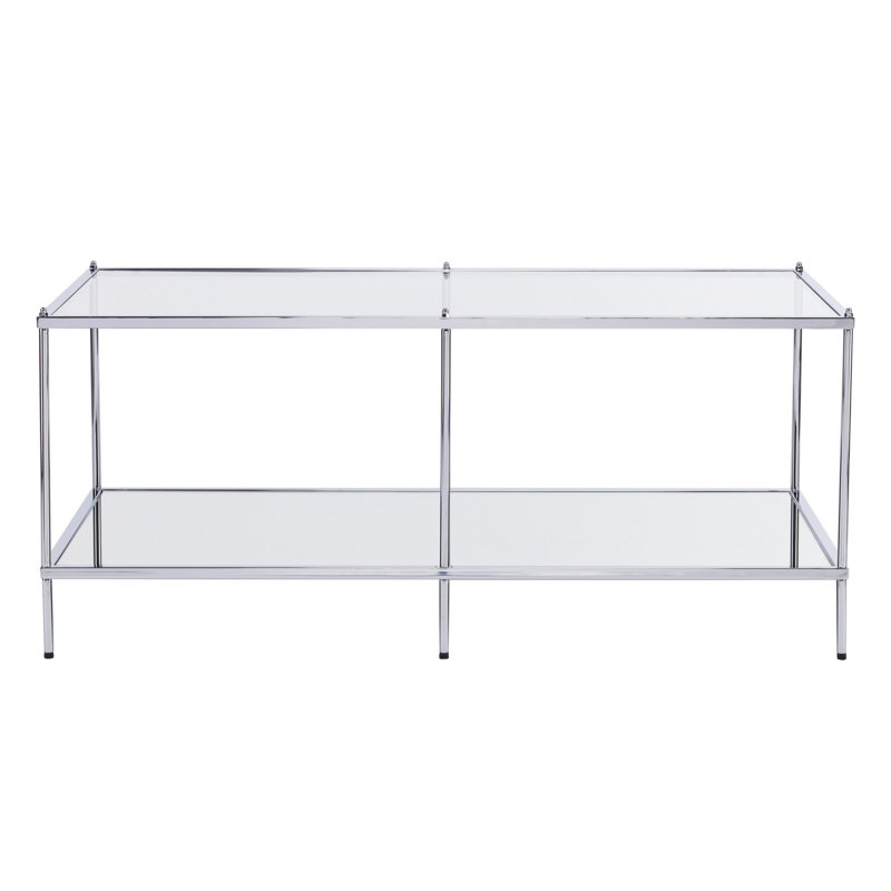 Table basse en verre et métal Harvey-John, Chrome