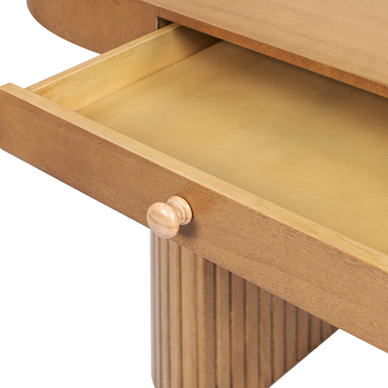 Dortch 55.5" Single Drawer Fluted Oval Console Desk