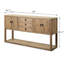Three Drawers Console Table Weathered Natural with Distressed Gray