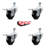 Rubber Swivel 12mm Threaded Stem Caster Set 2 Total Lock Brakes