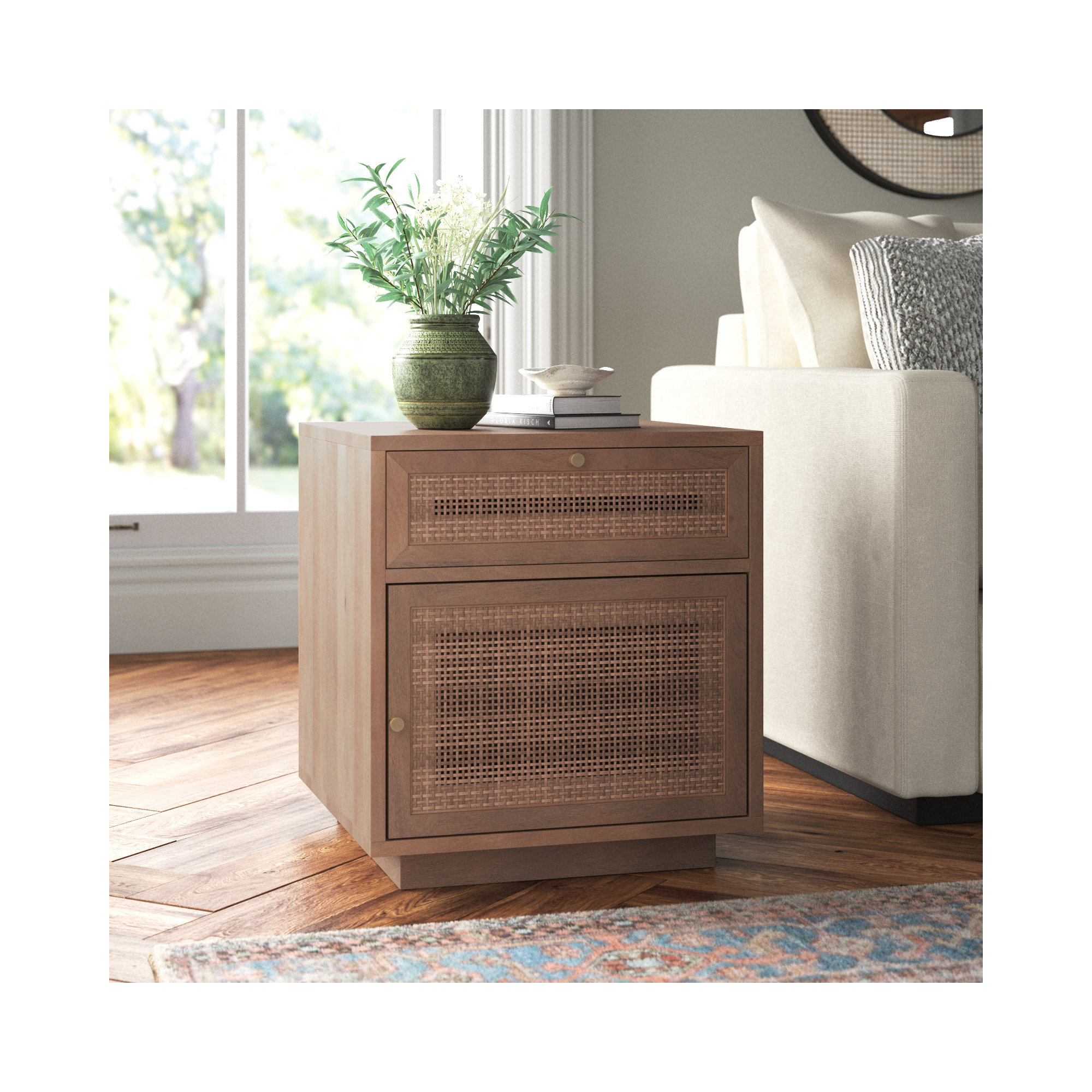 Cinna End Table With Storage, Medium Brown