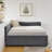 Grey Velvet Bed Frame, Full Size With Two Drawers, And Vertical Stripe , Comfortable Seating Option, Suitable For Cafe Living Area Multiple Use Cases, Office-224830175