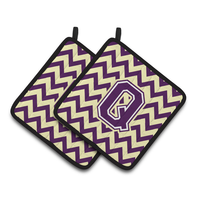 Caroline's Treasures Polyester Potholder, Q, Purple/Light Gold