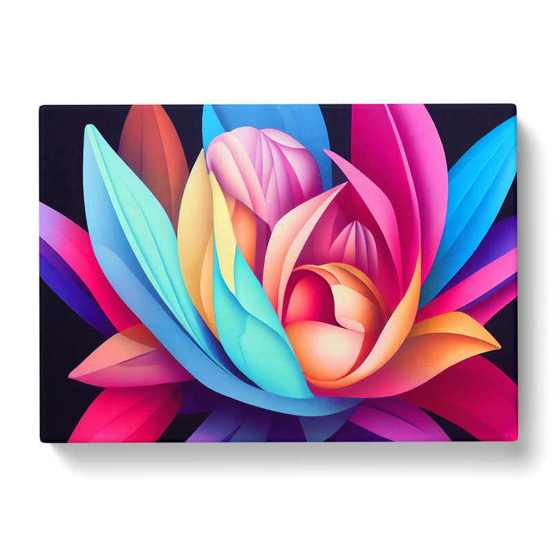Riveting Modern Flower Art Abstract - Wrapped Canvas, 40cm H x 60cm W x 3cm D