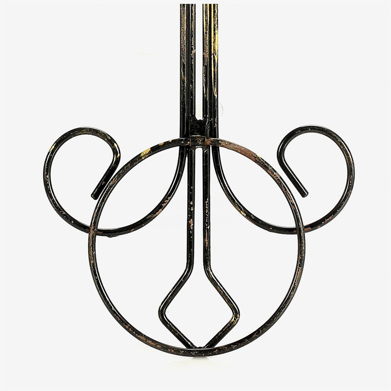16" Single Pot Black / Gold Cast Metal Crest Wall Planter Decoration