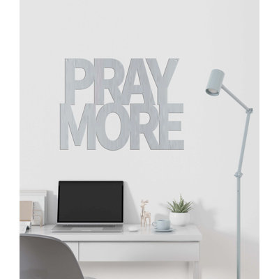 Scripture Walls Pray More Plaque en acier découpée au laser thermolaquée pour la maison et le bureau Décoration murale en métal Plusieurs tailles et couleurs