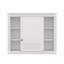 Armoire de salle de bain murale 35 po x 28 po avec miroir, comprenant 6 tablettes ouvertes-831822633