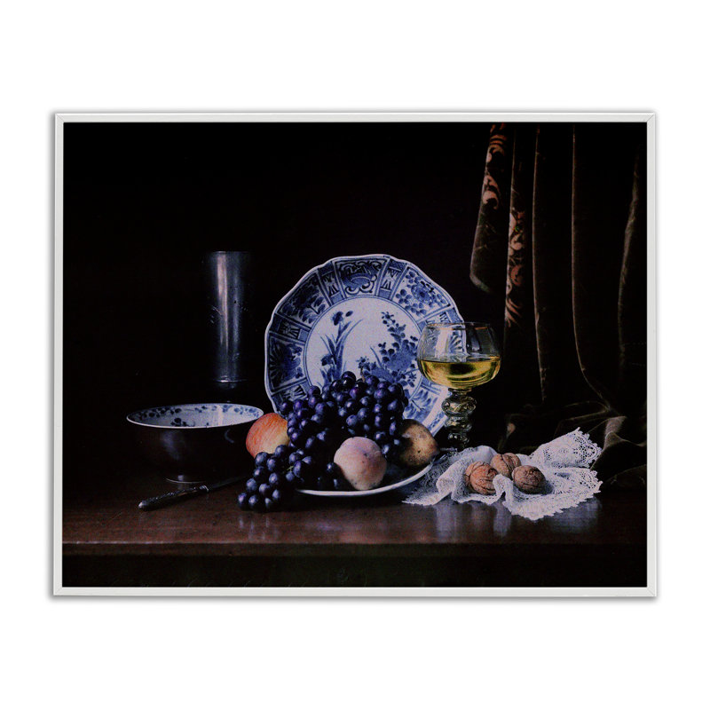  Art baroque giclée par l'inconnu, H 24 po x l 30 po, Estampe numérique encadrée blanc bord de mer