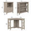 Petit bureau d'angle avec bibliothèque et classeur latéral Paelynn
