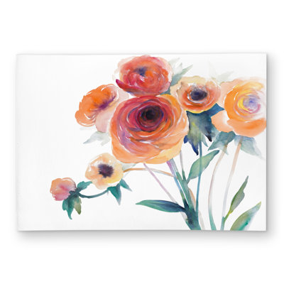 Watercolor Flowers Outdoor Area Rug | Floral Botanical Decor