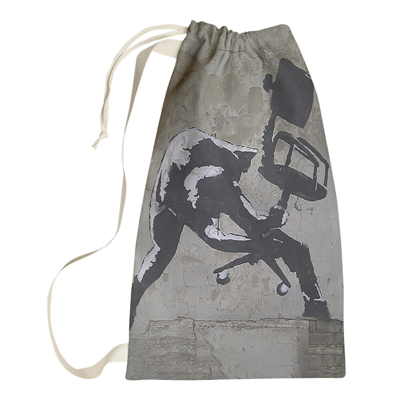 Fabric Laundry Bag with Handles, Large (36" H x 28" W x 1" D)