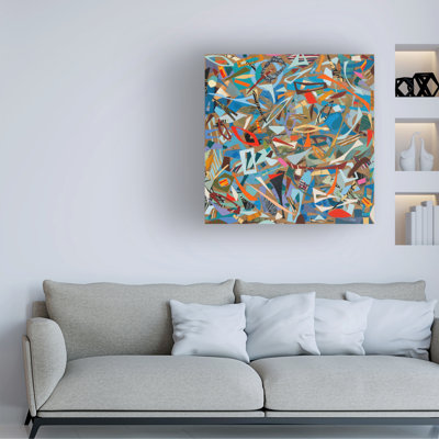 Wrapped Canvas Wall Art - Fernando Reyes 'Ebulliance' Wall Art for Living Room, Bedroom, or Office Décor  - 35x35