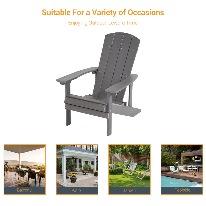  Chaise Adirondack Hips, Gris charbon