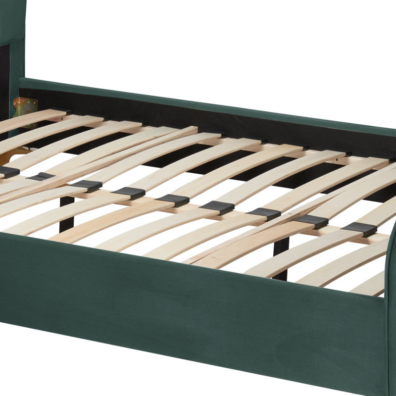 Latrell Comfort Upholstered Bed Frame, Green, Double (4'6)