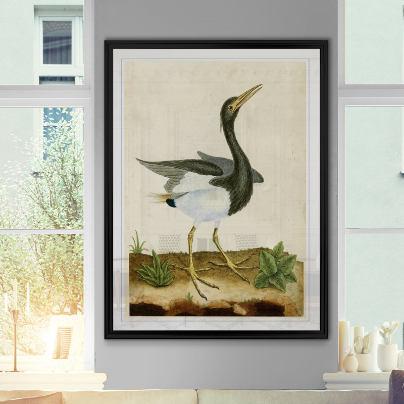 « héron portrait v », reproduction sur toile, H 26,5 po x l 36,5 po x P 1,5 po, Noir