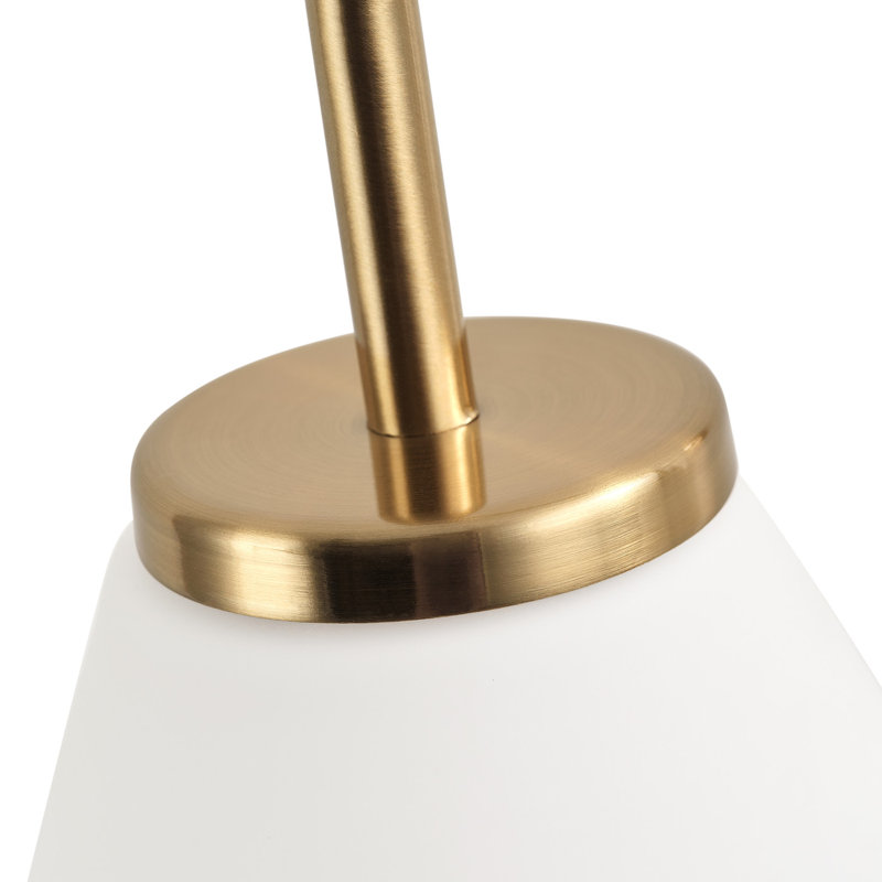 Berlyn 3-Light Glass Shade Gold White Finished E26 Dimmable Farmhouse Vanity Light Fixture