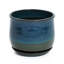 Pot à fleurs décoratif rond en céramique bleu et vert