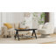 Table basse à plateau en verre 39,4 "avec tablette en rotin ABS-641936104