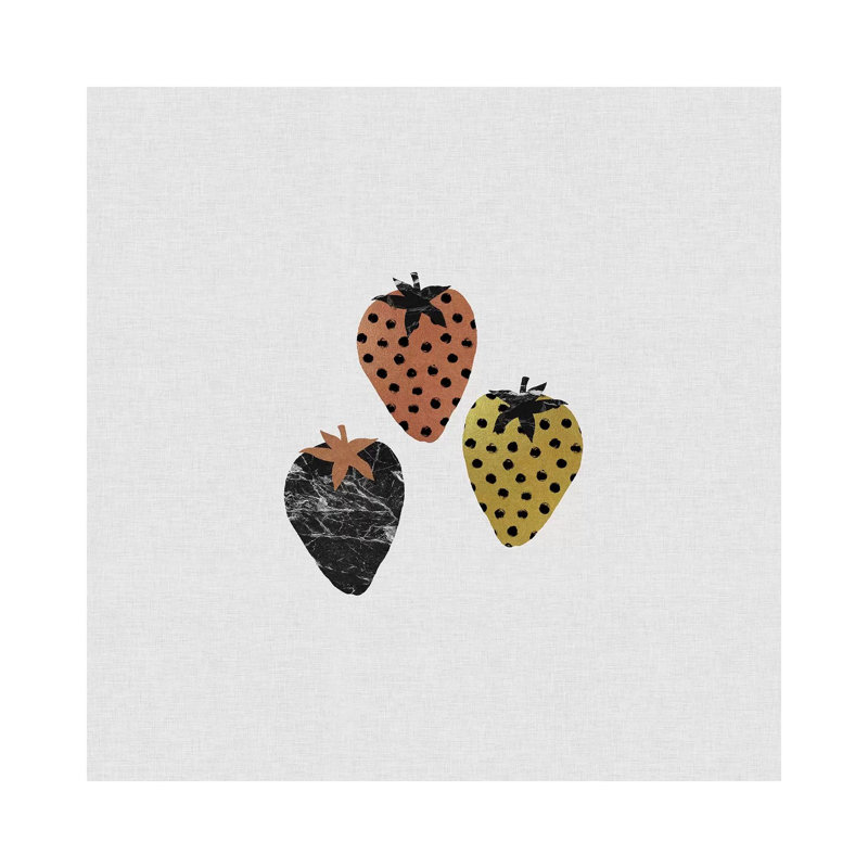 Scandi Strawberries by Orara Studio - Wrapped Canvas Print, 66.04cm H x 66.04cm W x 1.91cm D