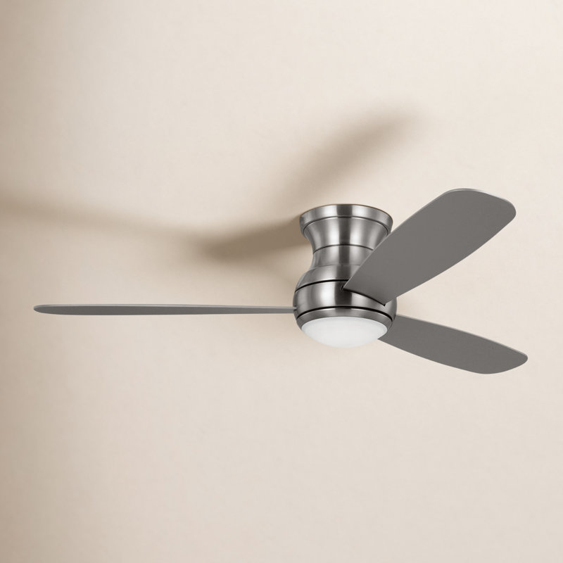 Keed 52'' Ceiling Fan with LED Lights, Silver, Brushed Steel