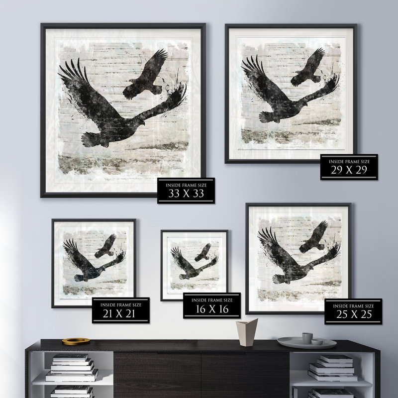 Birchbark Eagle - reproduction de cadre photo sur papier, H 30,5 po x l 30,5 po x P 1,5 po
