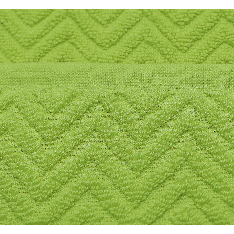 Parmvir Moda Cotton Chevron Hand Towel, Green