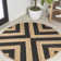 Adwin Two-Tone Chevron Round Jute Black/Natural Rug
