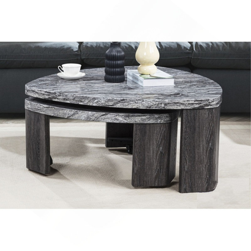 Ensemble de 2 tables basses gigognes Granite Grey