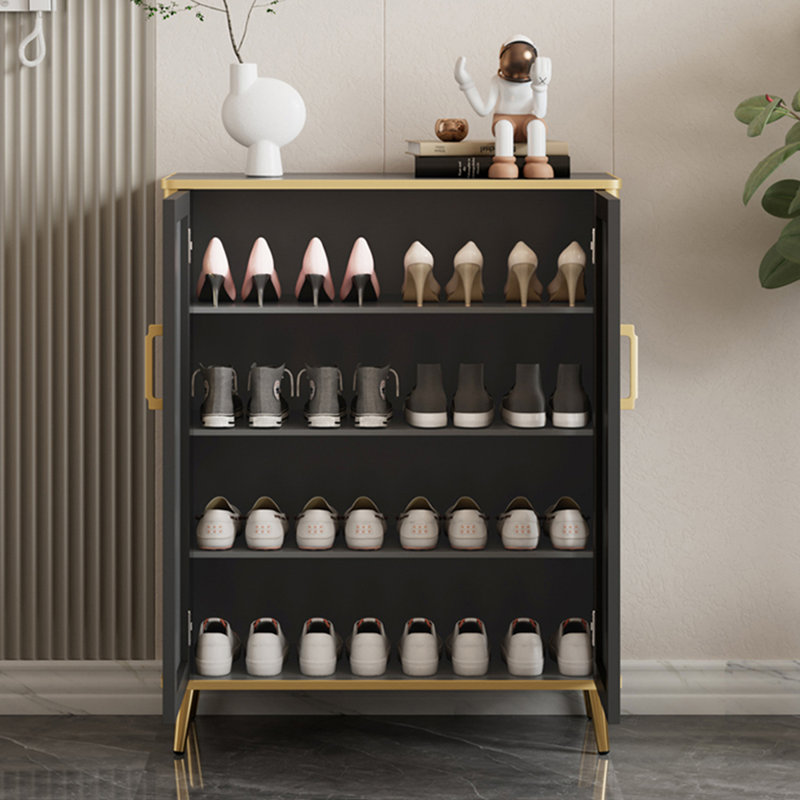 Rangement à chaussures en aluminium gris Drak