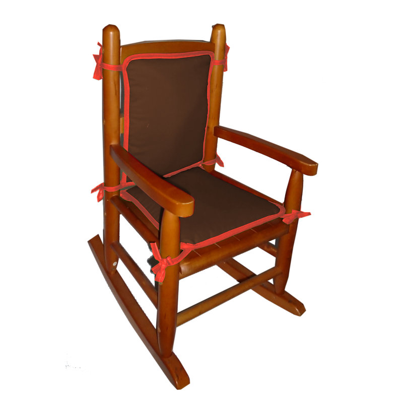 Outdoor 1'' Rocking Chair Seat / Back Cushion, Brown/Orange