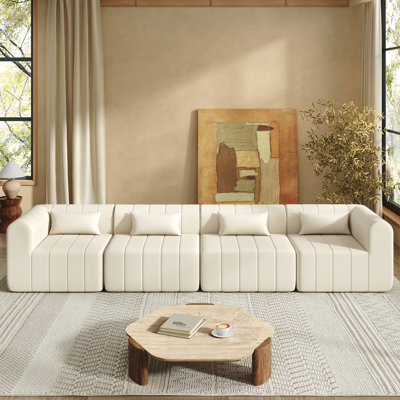 145.5 Inch Modular Full-Compressed Sectional Sofa