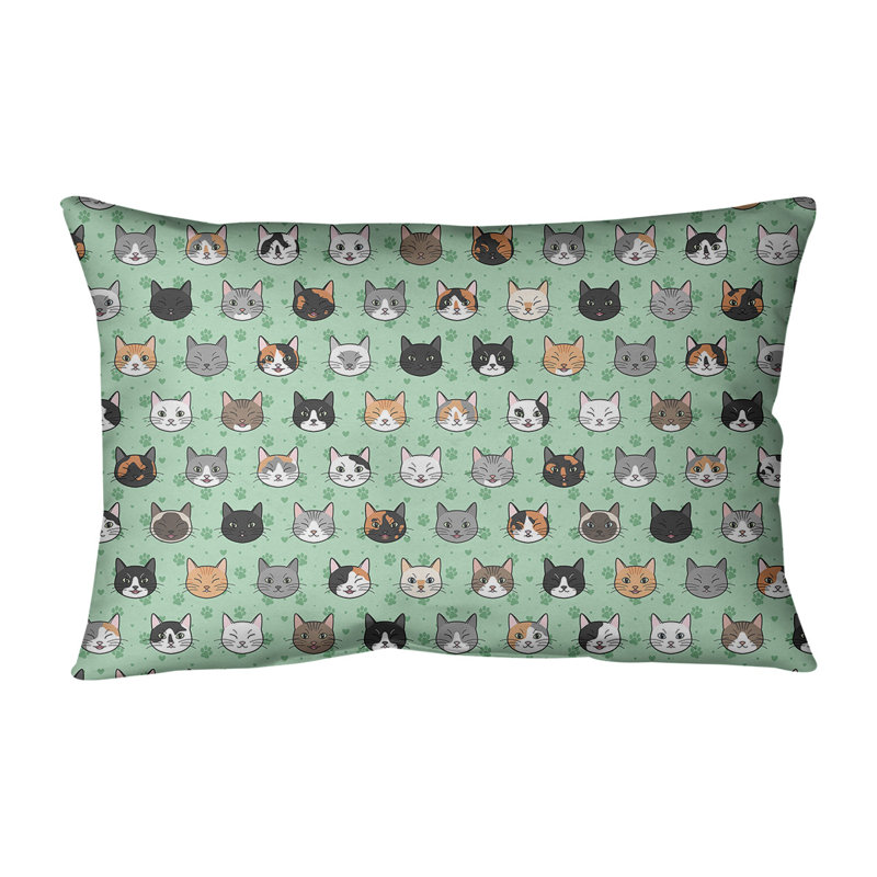 Coussin lombaire pour chat Katelyn Elizabeth, Bourre en polyester, Vert, H 21,5 po x l 31 po