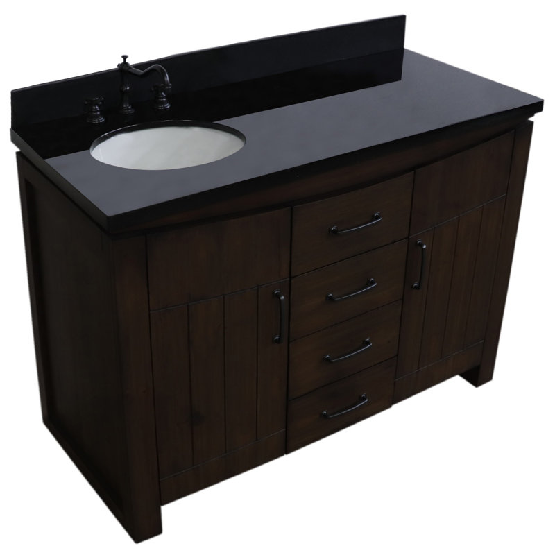 48'' Single Bathroom Vanity with Black Galaxy Granite Top