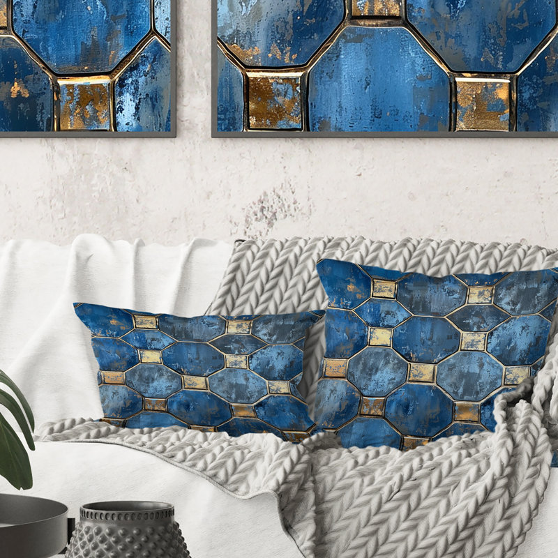 Coussin lombaire octogonal bleu ciel Sky