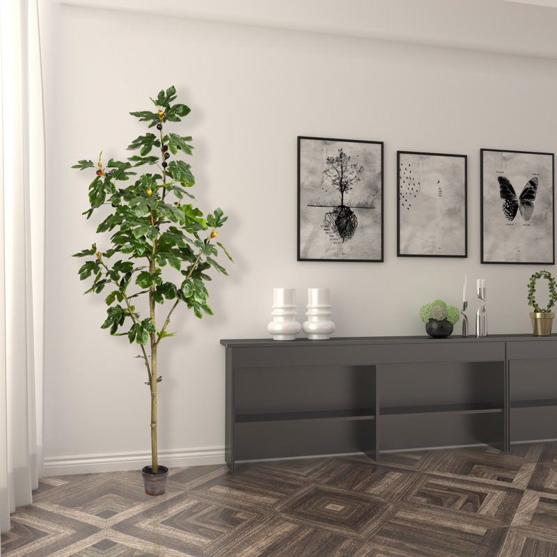 Artificial Potted Fig Tree, 84" H x 40" W x 40" D