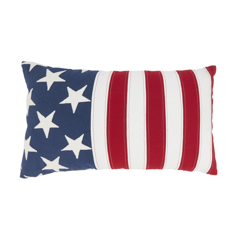 Patriotic Pride Down Filled Throw Pillow – Americana Stars & Stripes Accent Pillow for Memorial Day, Fourth of July & Everyday Styling
