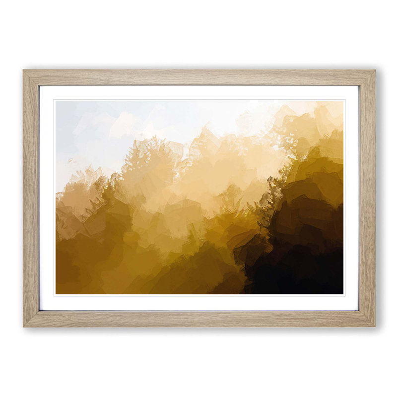 Gold Forest - Picture Frame Graphic Art Print, 27cm H x 36cm W x 2cm D, Oak Framed