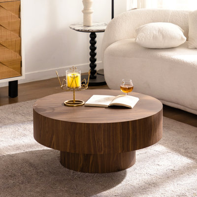 Table basse ronde en bois 30,51 pouces