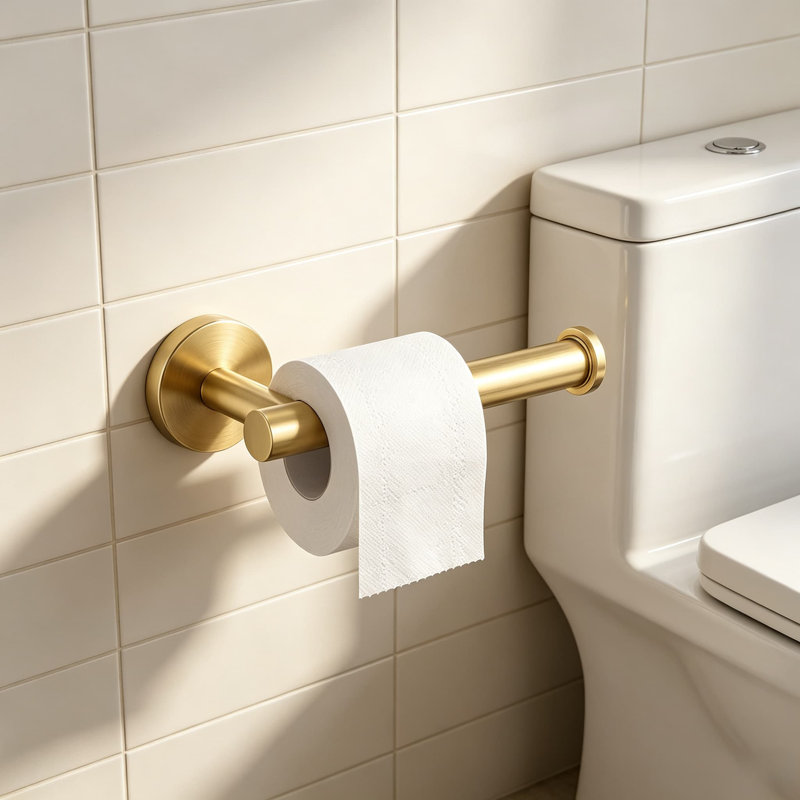 Ensemble porte-serviettes de salle de bain en acier inoxydable de qualité supérieure - Ensemble de fixation murale de 5 pièces comprenant barres porte-serviettes, porte-papier hygiénique et crochet double, construction antirouille en acier inoxydable SUS304 pour salle de bain et cuisine