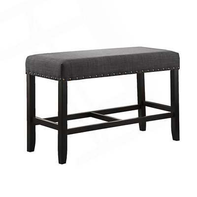 Counter Height Dining Bench With Nailhead Trim